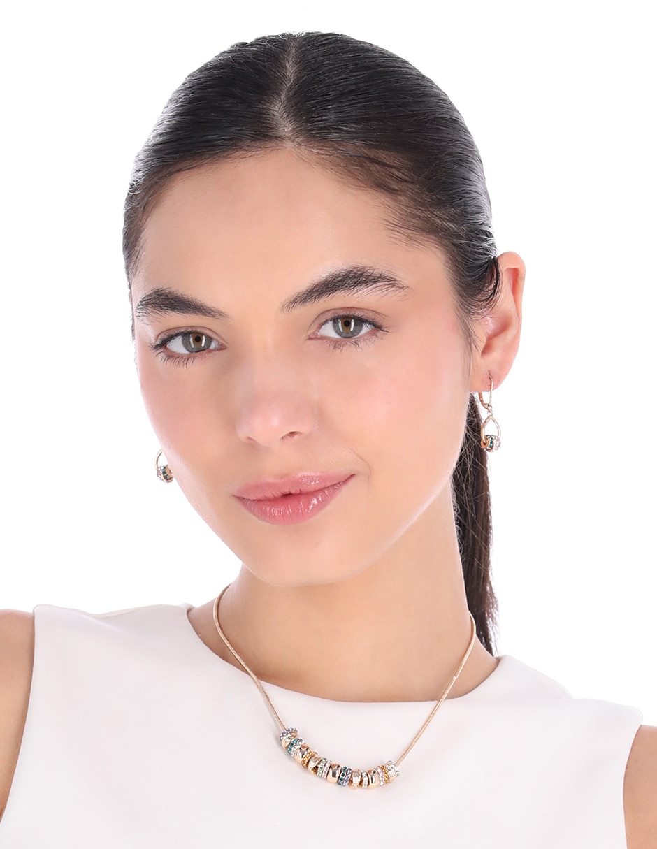 Aretes y collar circular 2