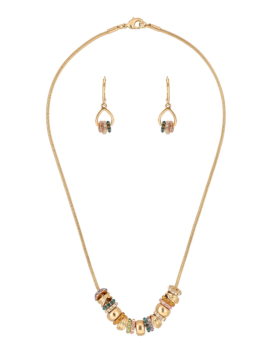 Aretes y collar circular 3