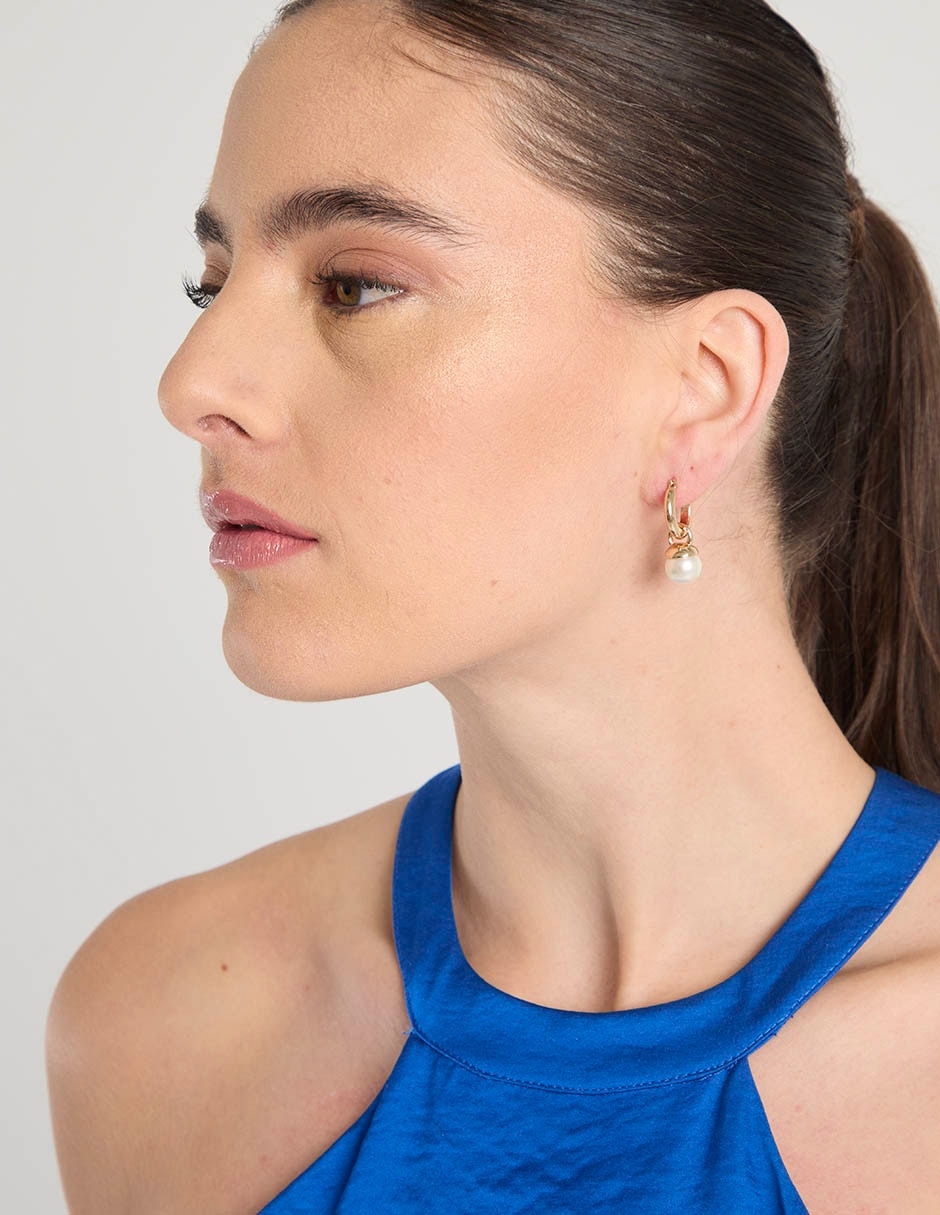 Aretes circulares con acabado pulido perla 4