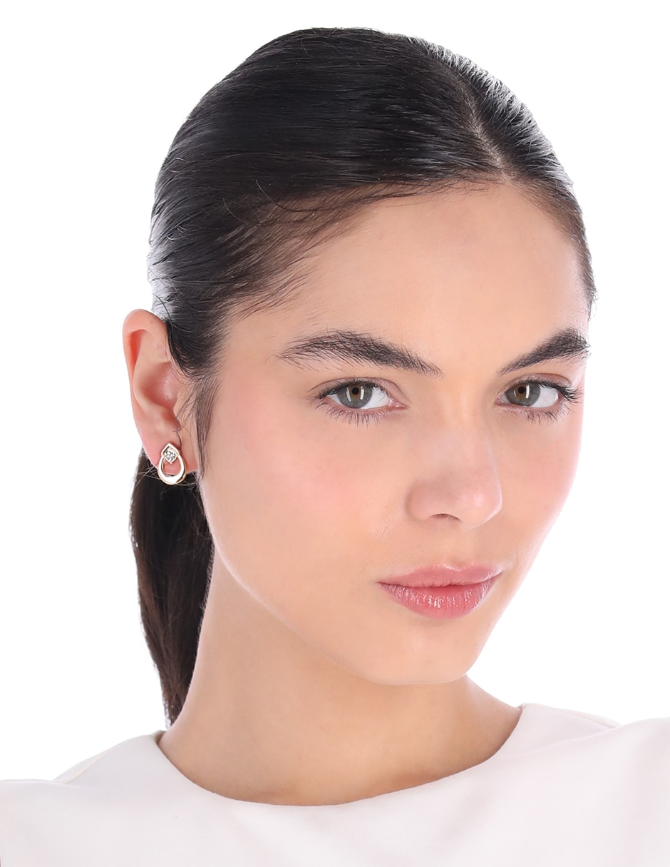 Set de aretes circulares Breath Of Fresh Air con acabado pavé 3