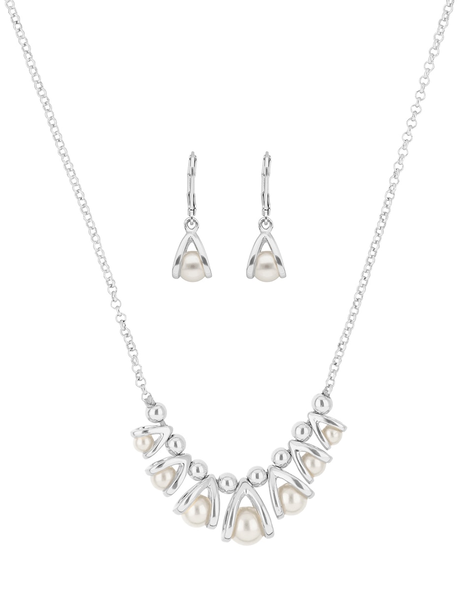 Aretes y collar circular Full Color Boxed Sets perla Aretes y collar circular Full Color Boxed Sets perla