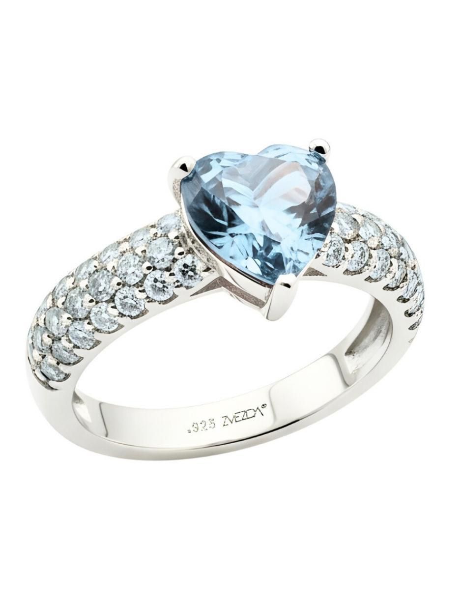 Anillo de corazón Élan P 925 de plata circonita brillante Anillo de corazón Élan P 925 de plata circonita brillante