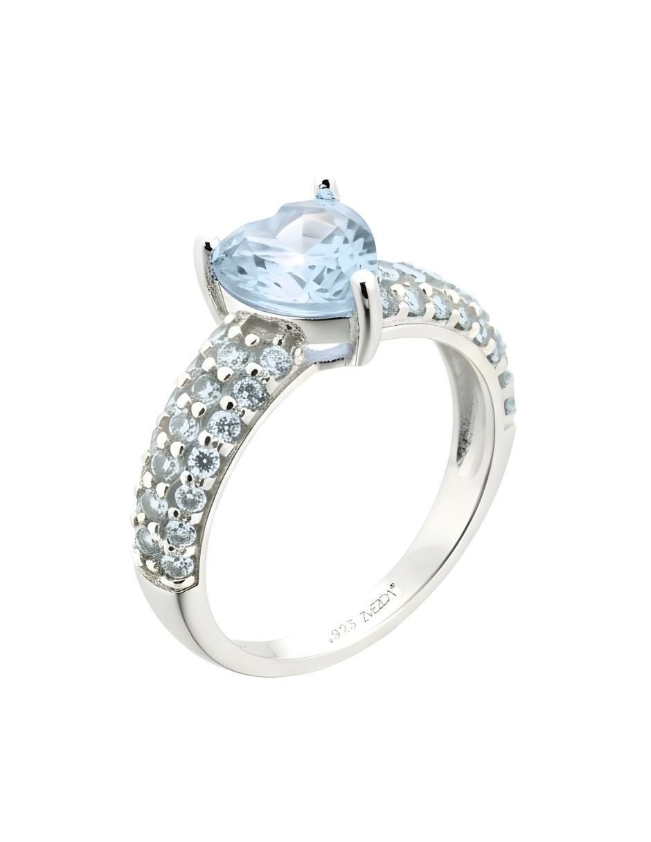 Anillo de corazón Élan P 925 de plata circonita brillante