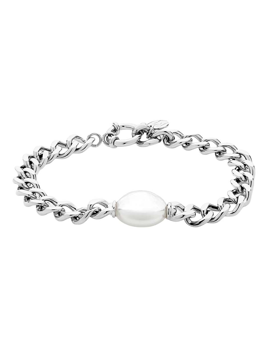 Brazalete con perla Puffy con acabado brillante