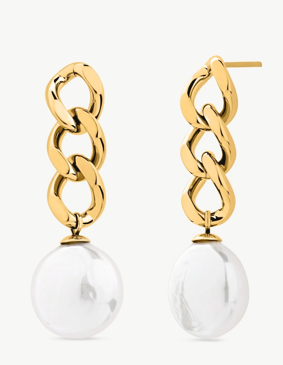Aretes con acabado mate perla