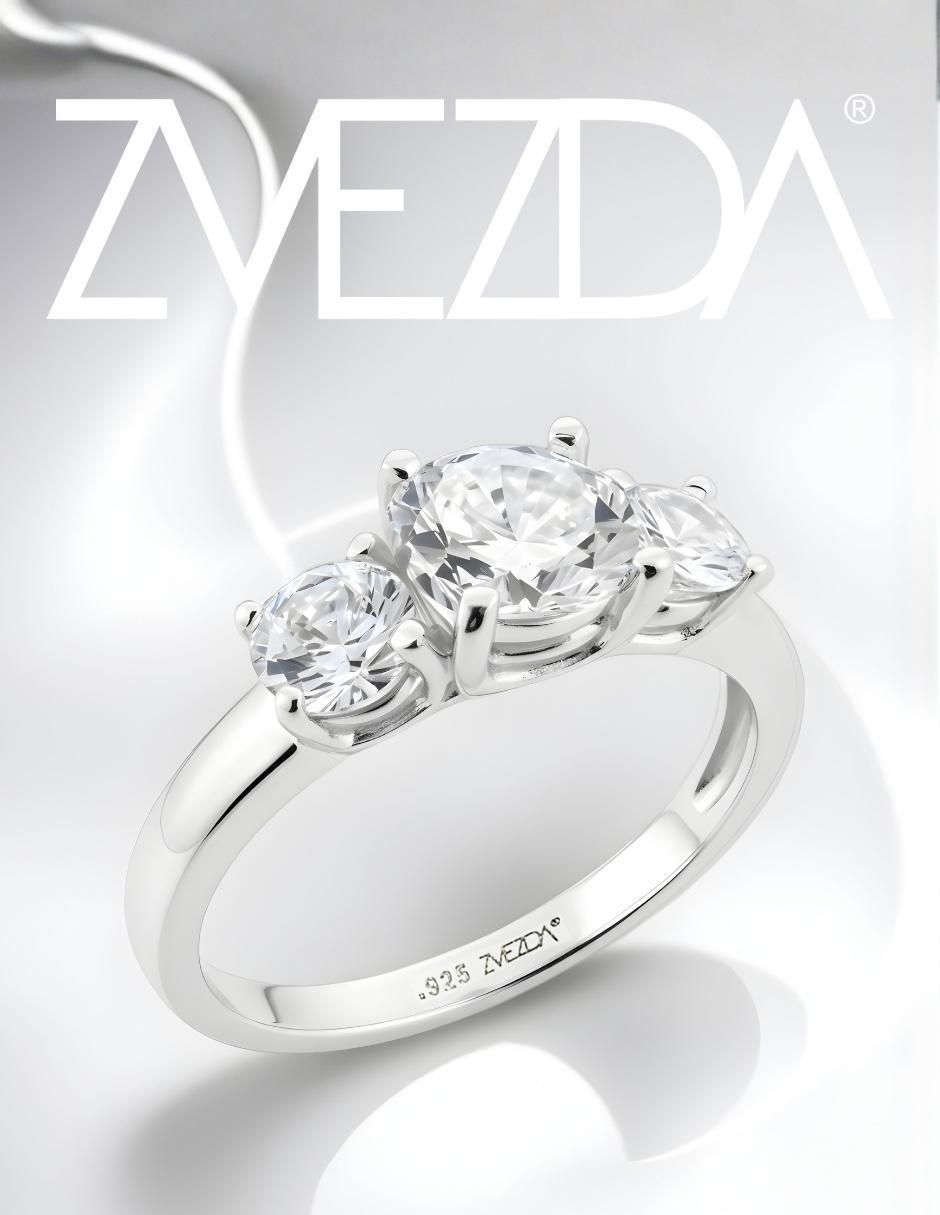 Anillo de round Élan P 925 de plata circonita brillante 7
