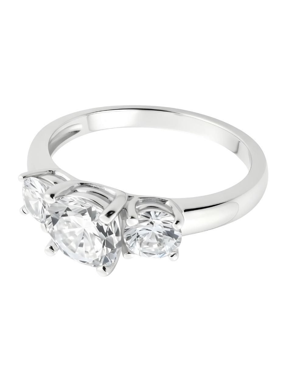 Anillo de round Élan P 925 de plata circonita brillante 8