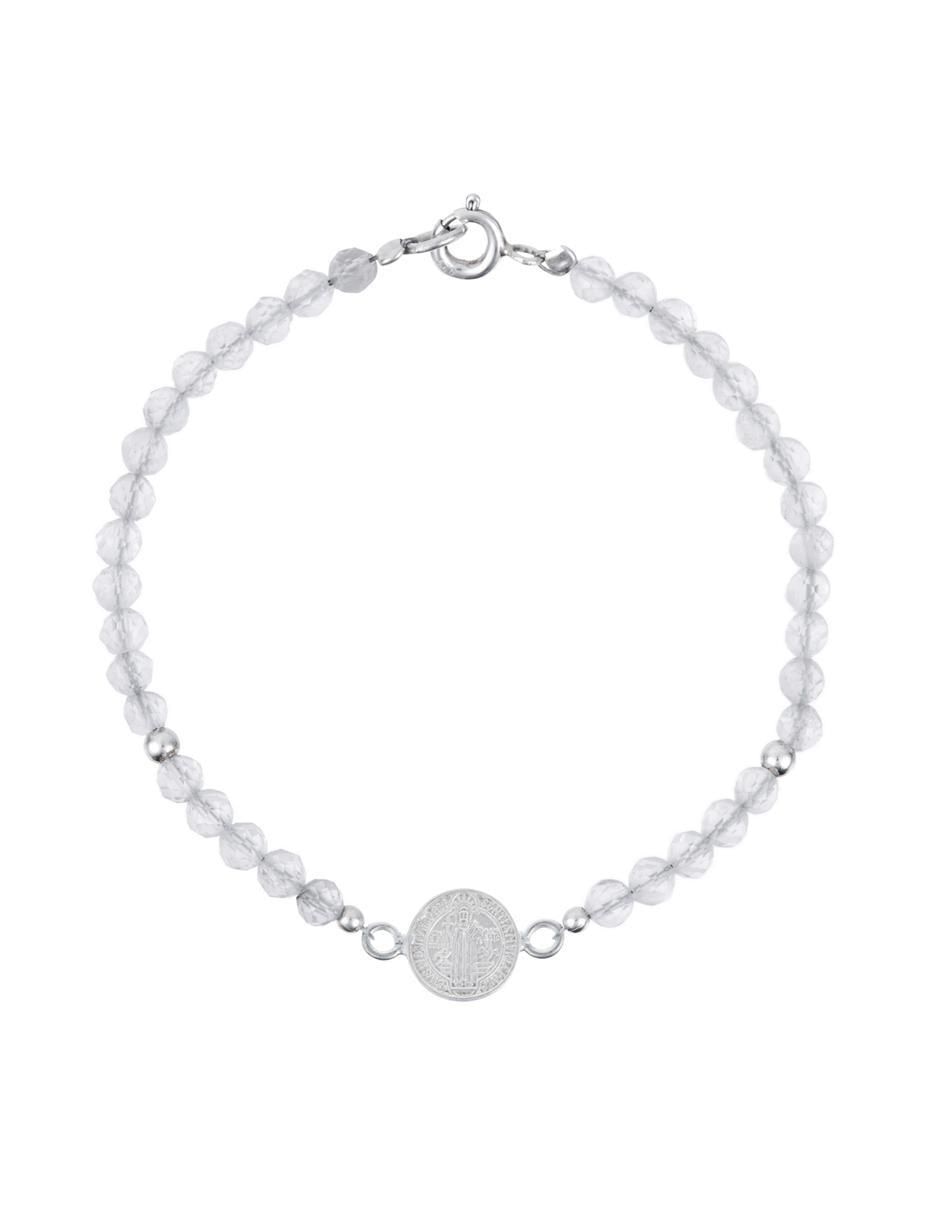 Pulsera de plata con zirconia P 925 Religioso acabado brillante Pulsera de plata con zirconia P 925 Religioso acabado brillante