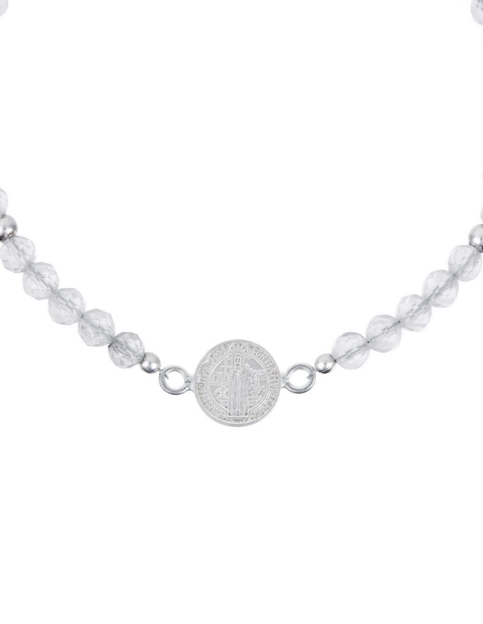 Pulsera de plata con zirconia P 925 Religioso acabado brillante 2