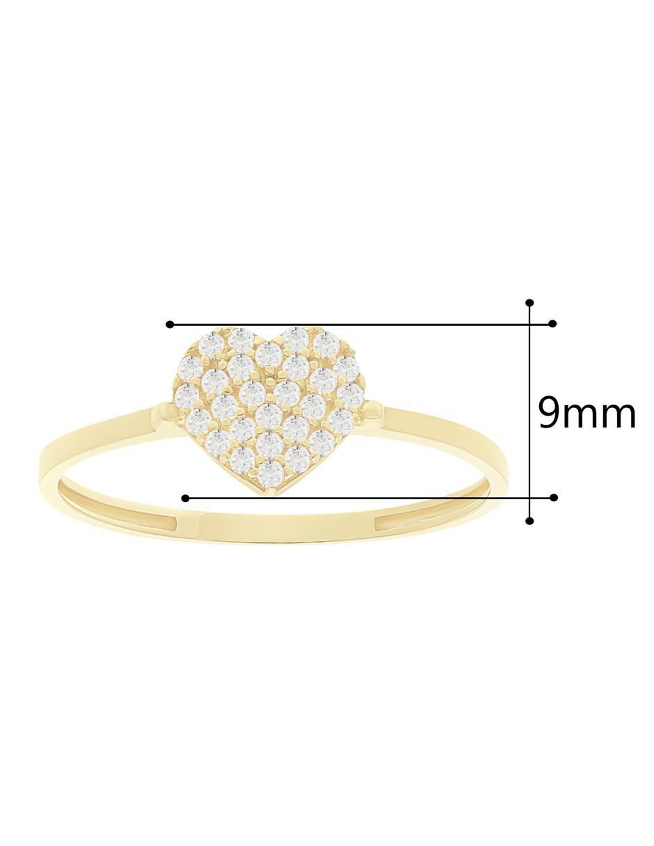 Anillo de corazón 10 k de oro zirconia pulido 5