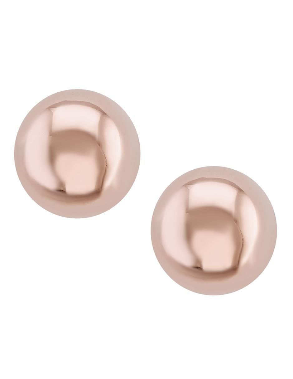 Broqueles de esfera horoz de oro rosa 10 k con acabado pulido