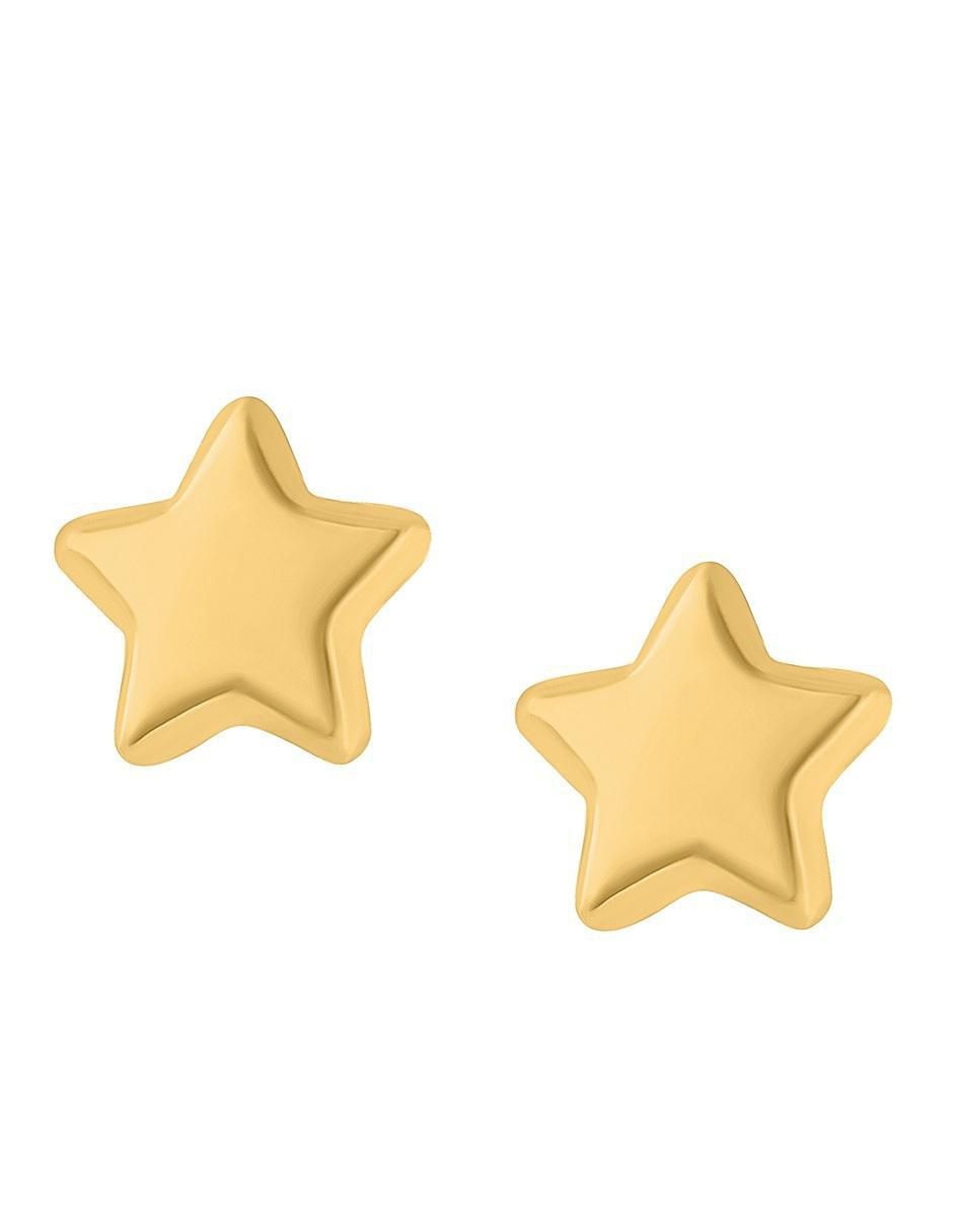 Broqueles de estrella horoz de oro 14 k con acabado pulido
