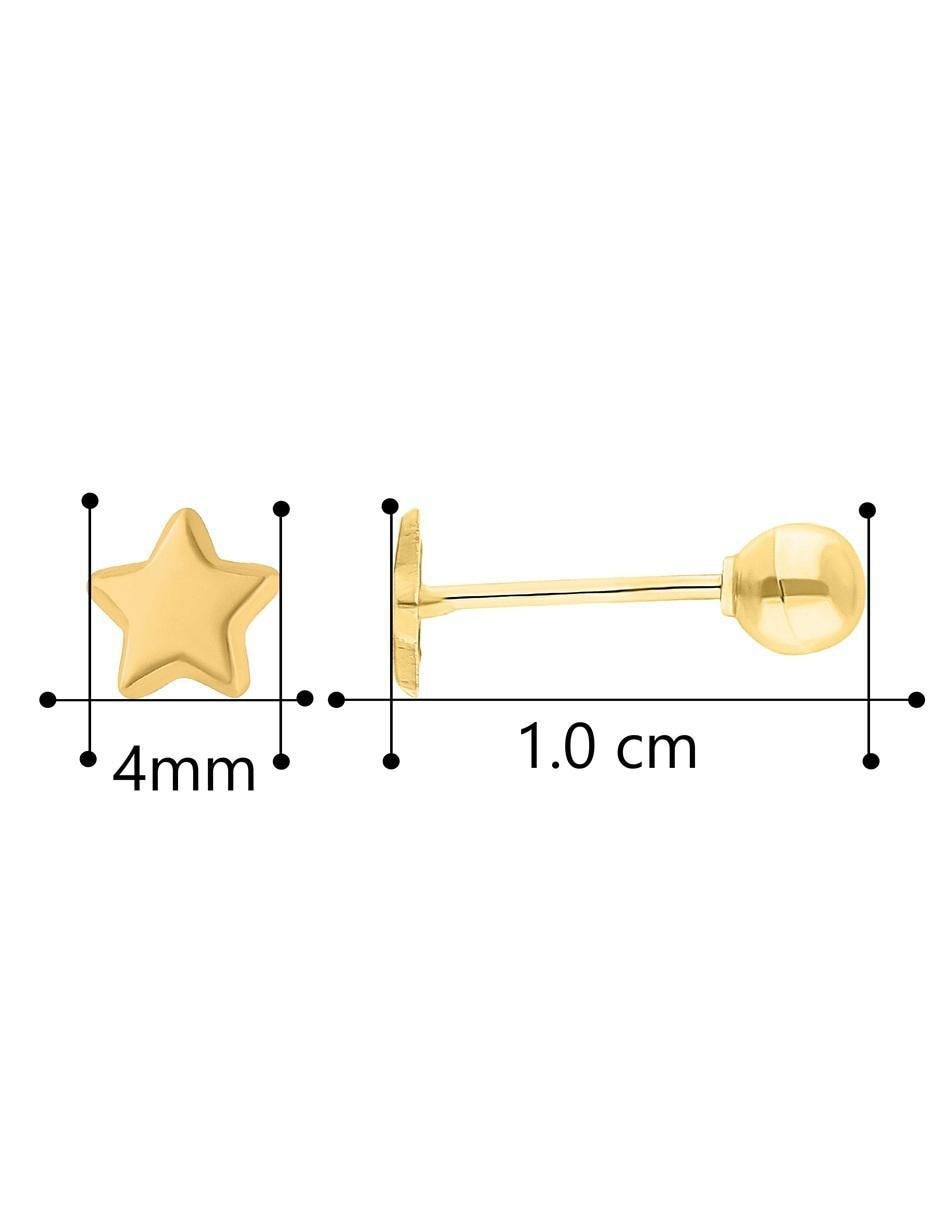 Broqueles de estrella horoz de oro 14 k con acabado pulido