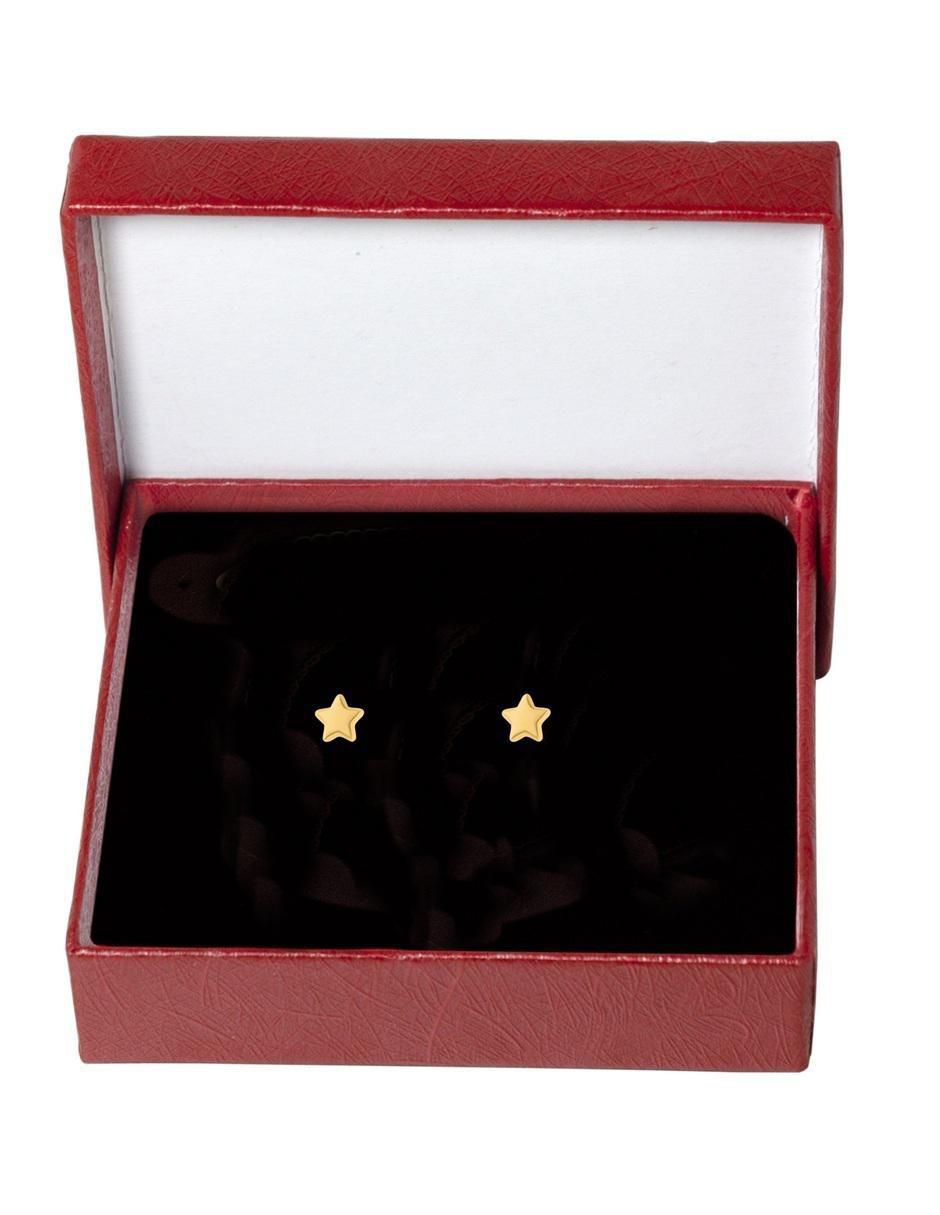 Broqueles de estrella horoz de oro 14 k con acabado pulido
