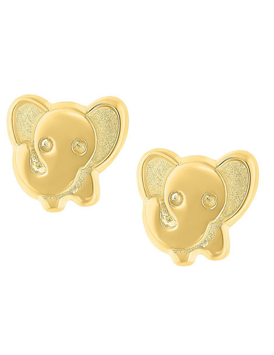 Broqueles de elefante horoz de oro 10 k con acabado pulido