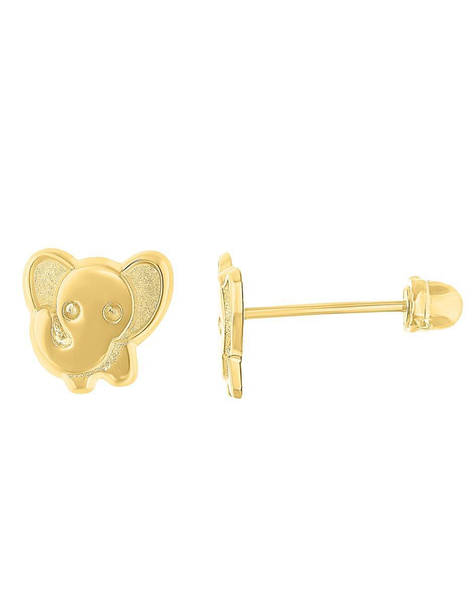 Broqueles de elefante horoz de oro 10 k con acabado pulido