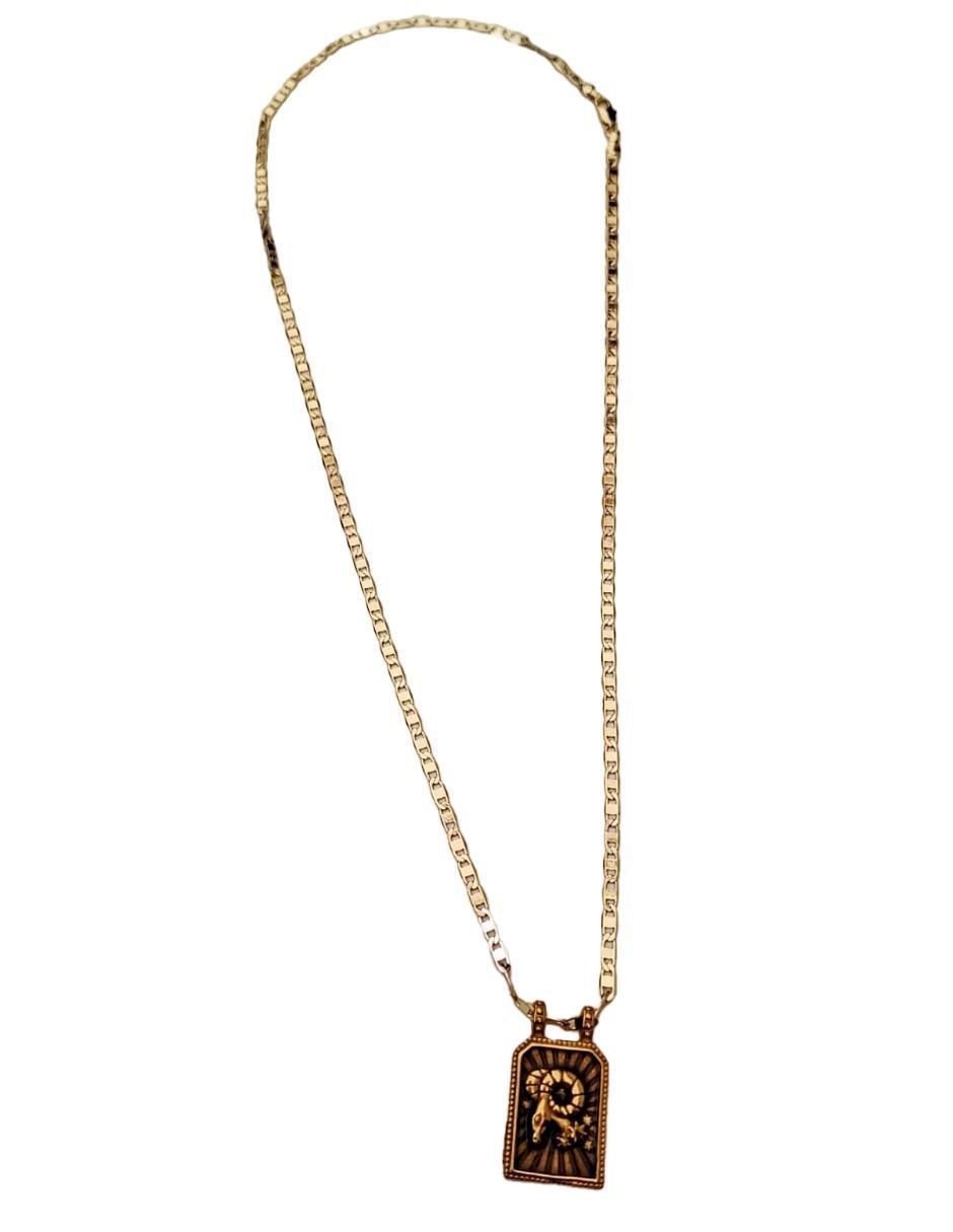 Collar con dije de signo zodiacal Constelaciones de oro laminado 10 K Collar con dije de signo zodiacal Constelaciones de oro laminado 10 K