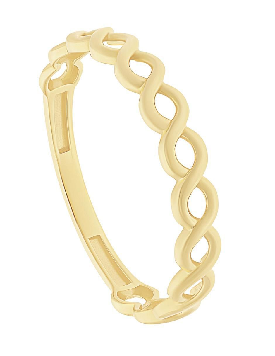 Anillo de infinito 10 k de oro zirconia pulido