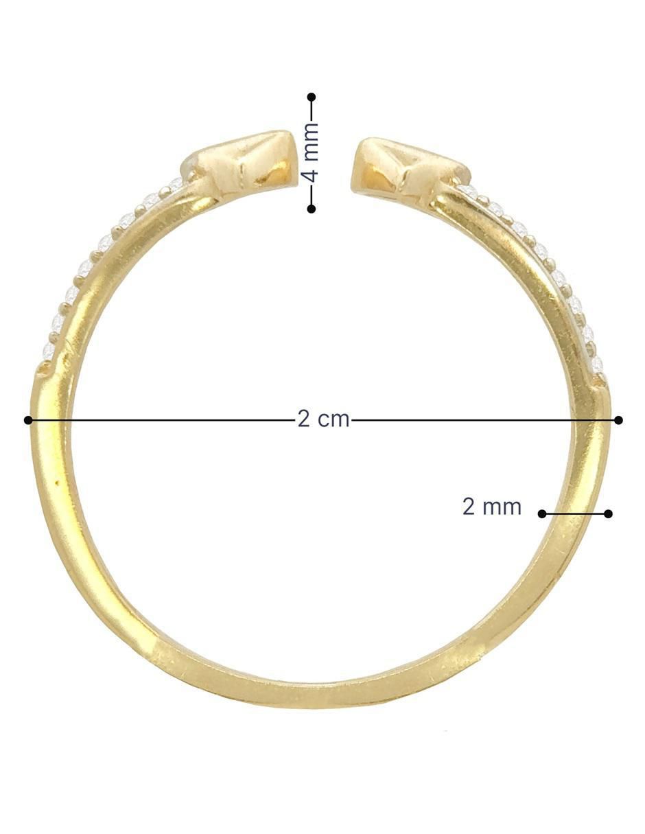 Anillo de corazón 10 k de oro zirconia pulido 6