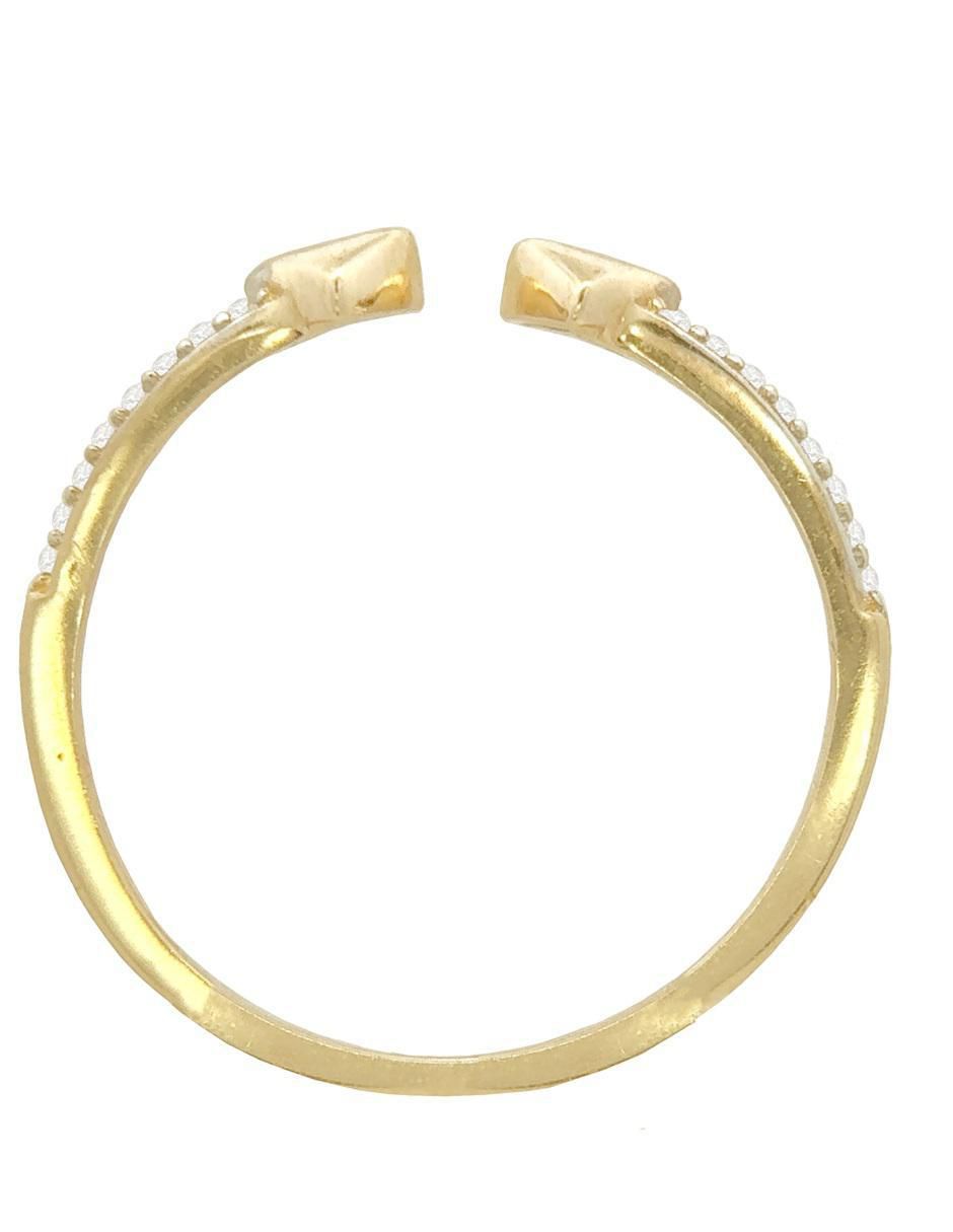 Anillo de corazón 10 k de oro zirconia pulido 2