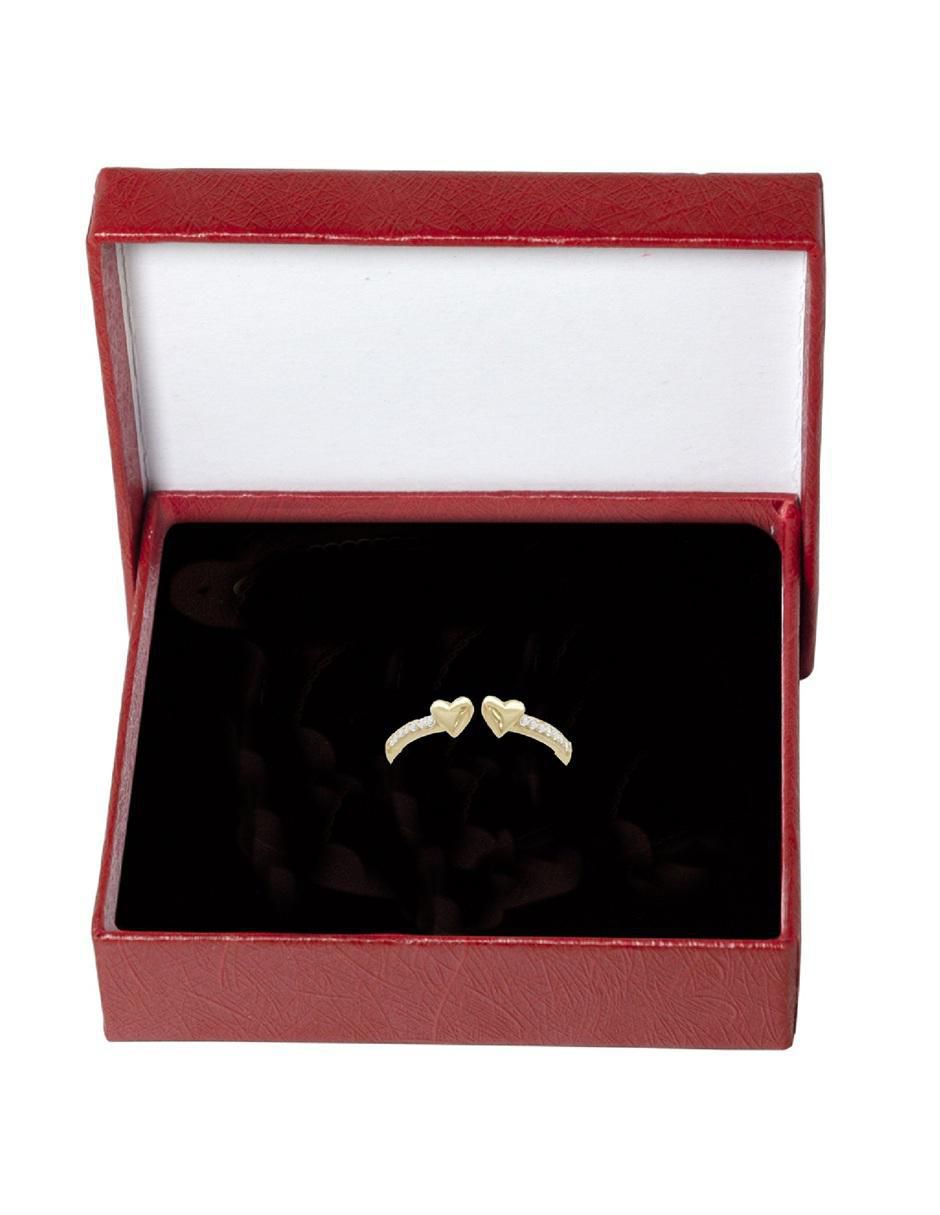 Anillo de corazón 10 k de oro zirconia pulido 4