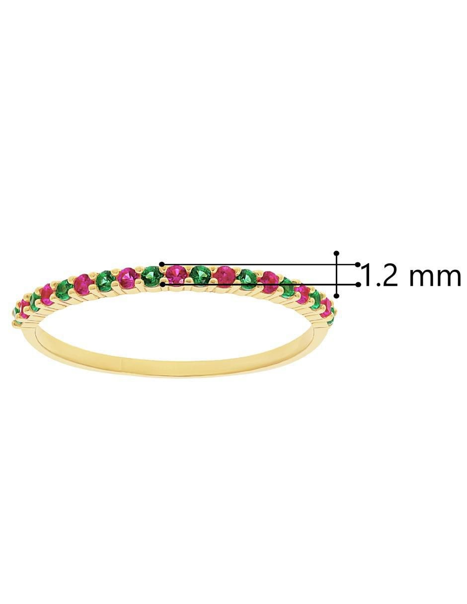 Anillo redondo 10 k de oro zirconia pulido 5