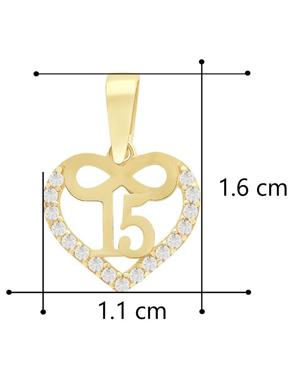 Dije de corazón horoz de oro 10 k zirconia