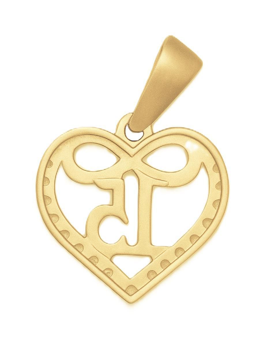 Dije de corazón horoz de oro 10 k zirconia