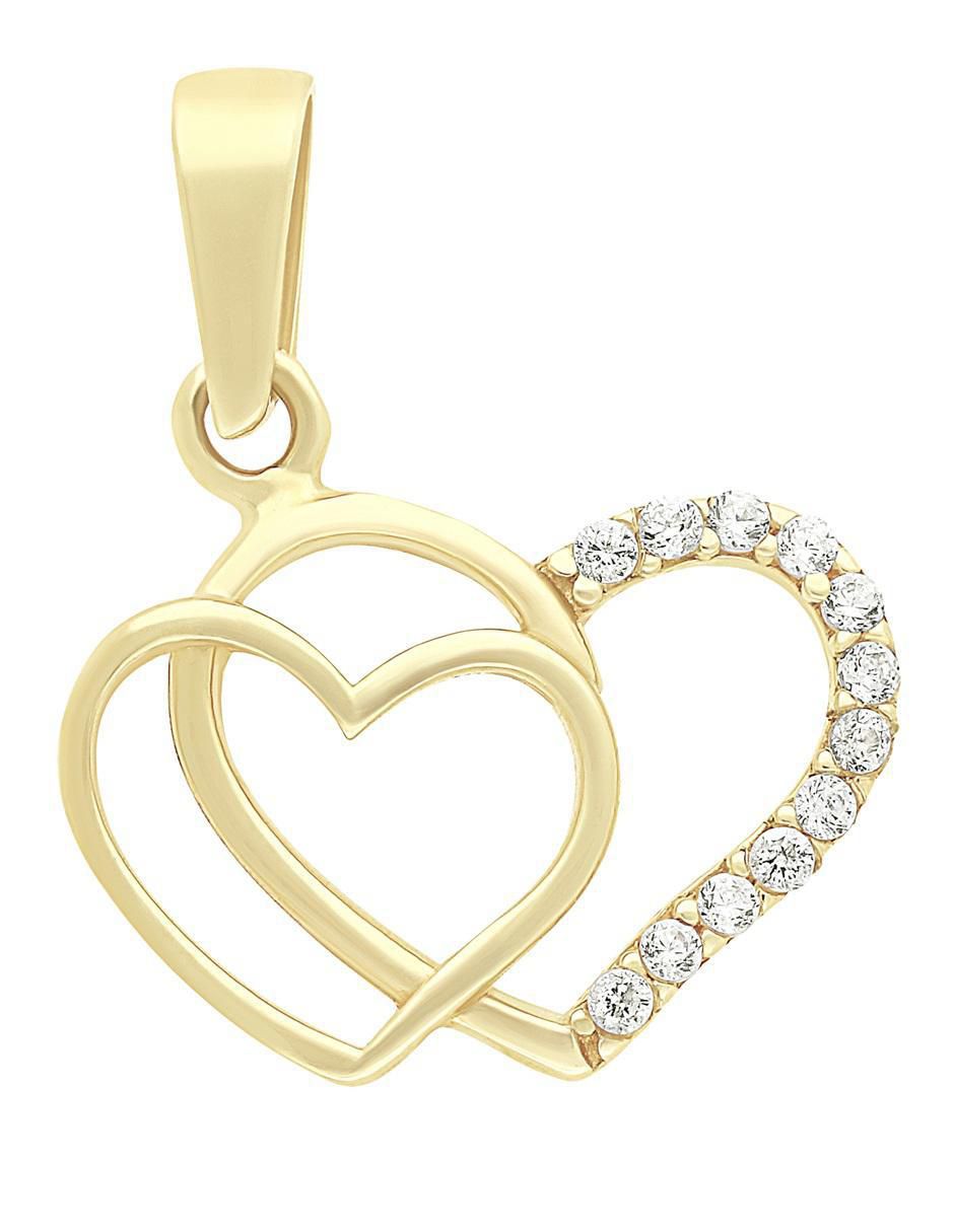 Dije de corazón de oro 10 k zirconia Dije de corazón de oro 10 k zirconia
