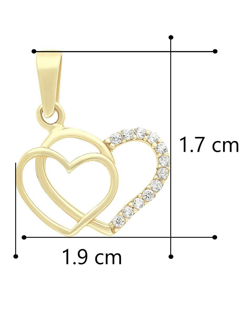 Dije de corazón de oro 10 k zirconia 4