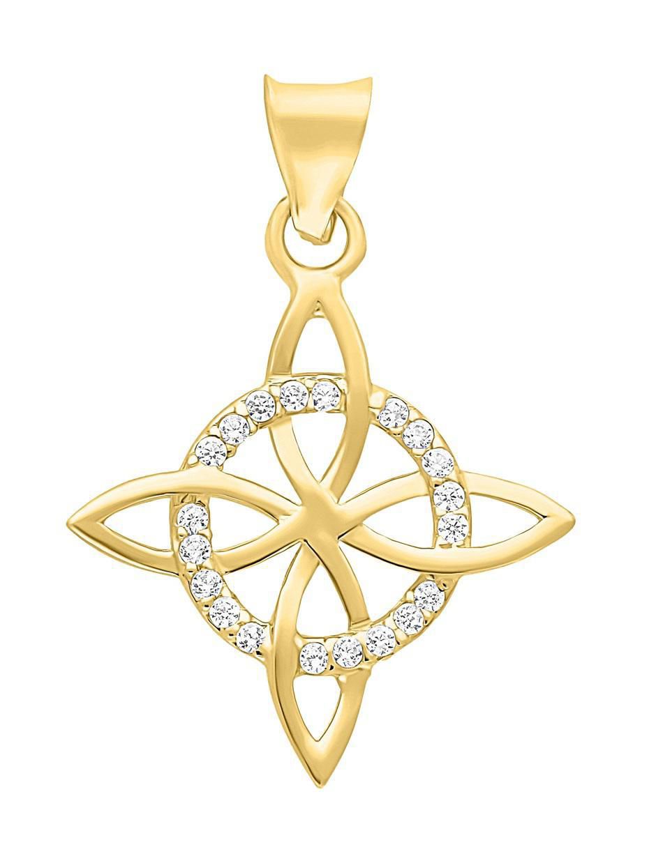 Dije de nudo horoz de oro 10 k zirconia