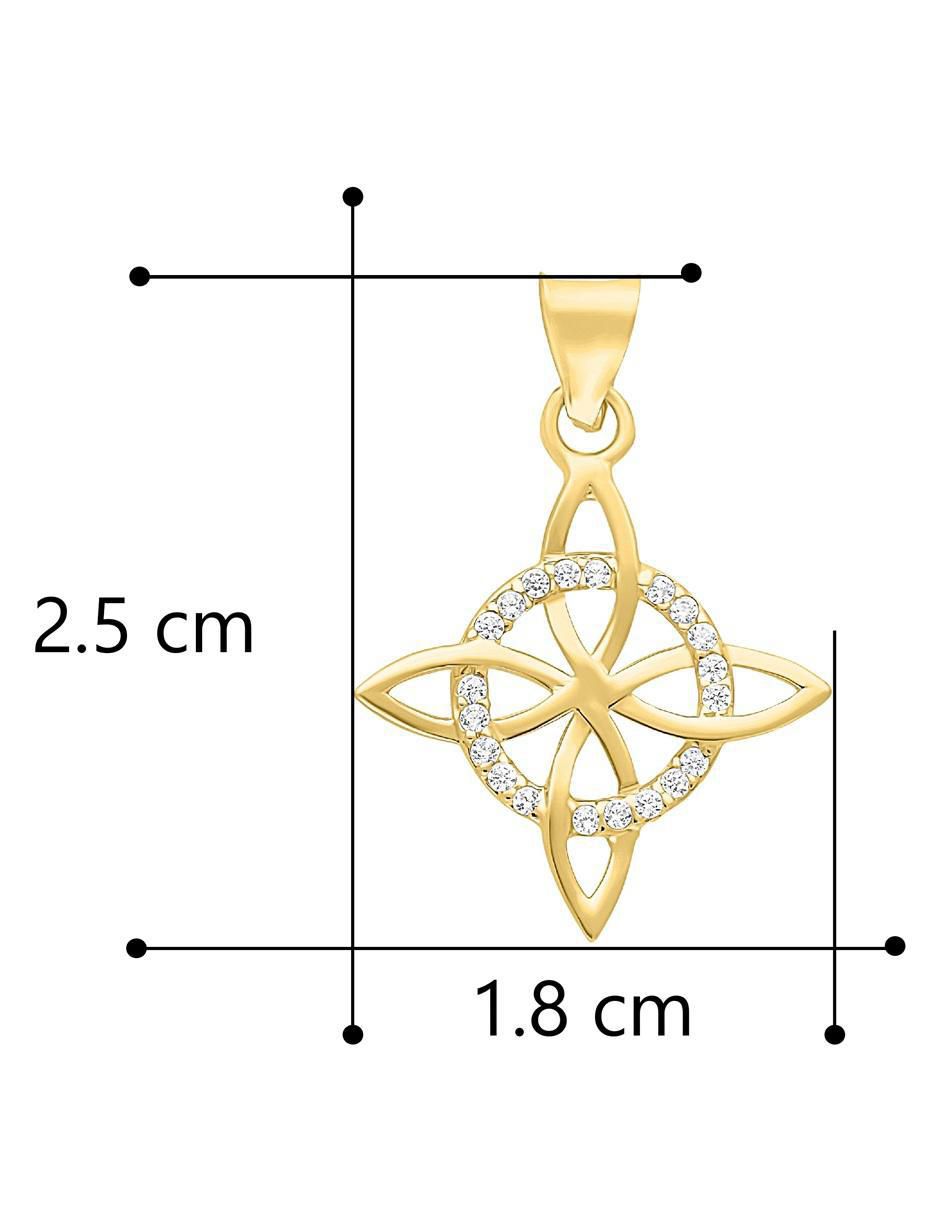Dije de nudo de oro 10 K zirconia 4
