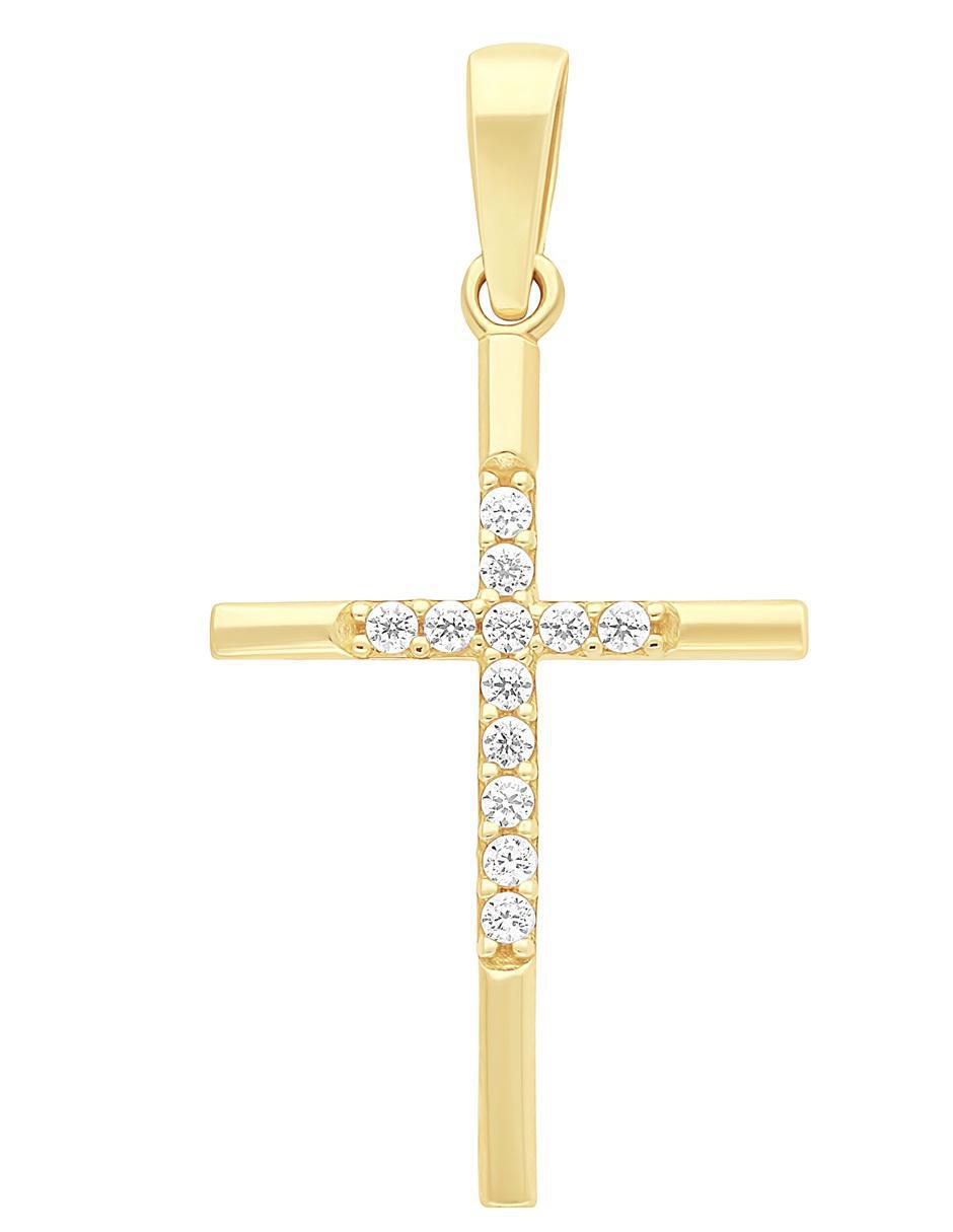 Dije de cruz de oro 10 K zirconia Dije de cruz de oro 10 K zirconia