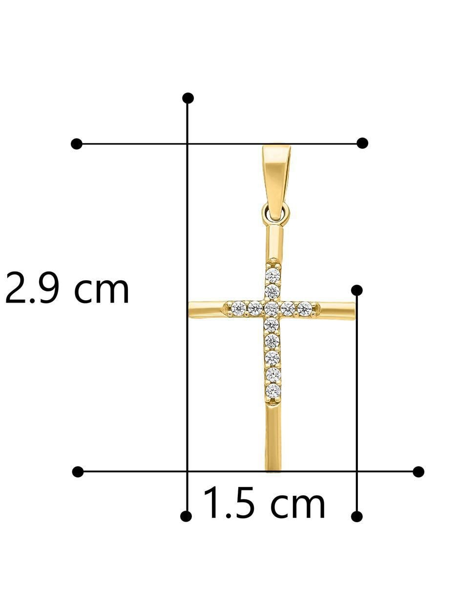 Dije de cruz de oro 10 K zirconia 4