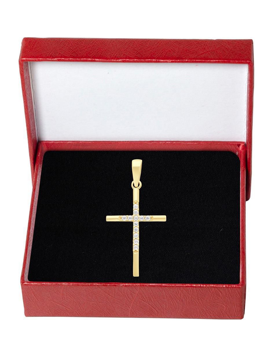 Dije de cruz de oro 10 K zirconia 2