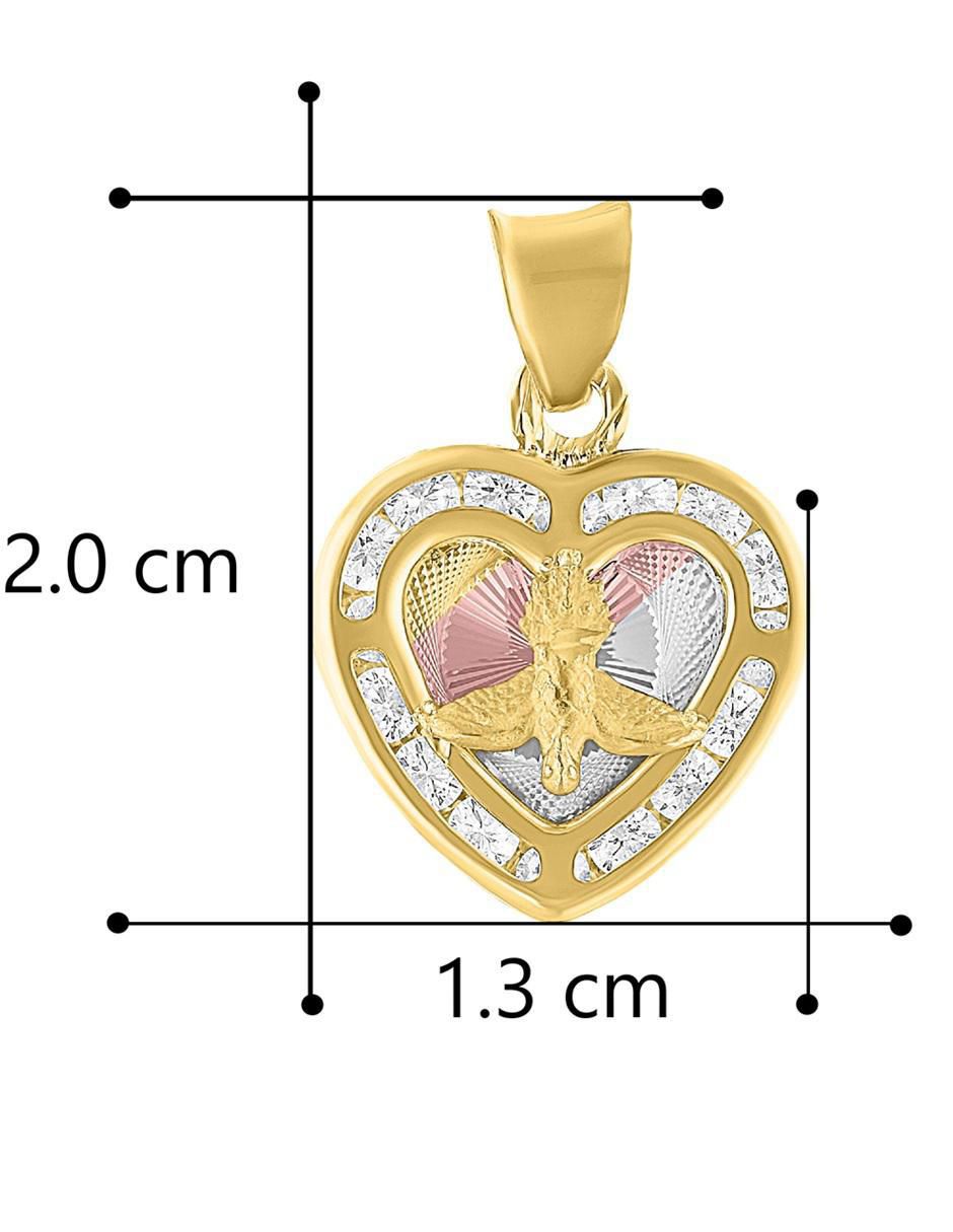 Dije de corazón horoz de oro 10 k zirconia