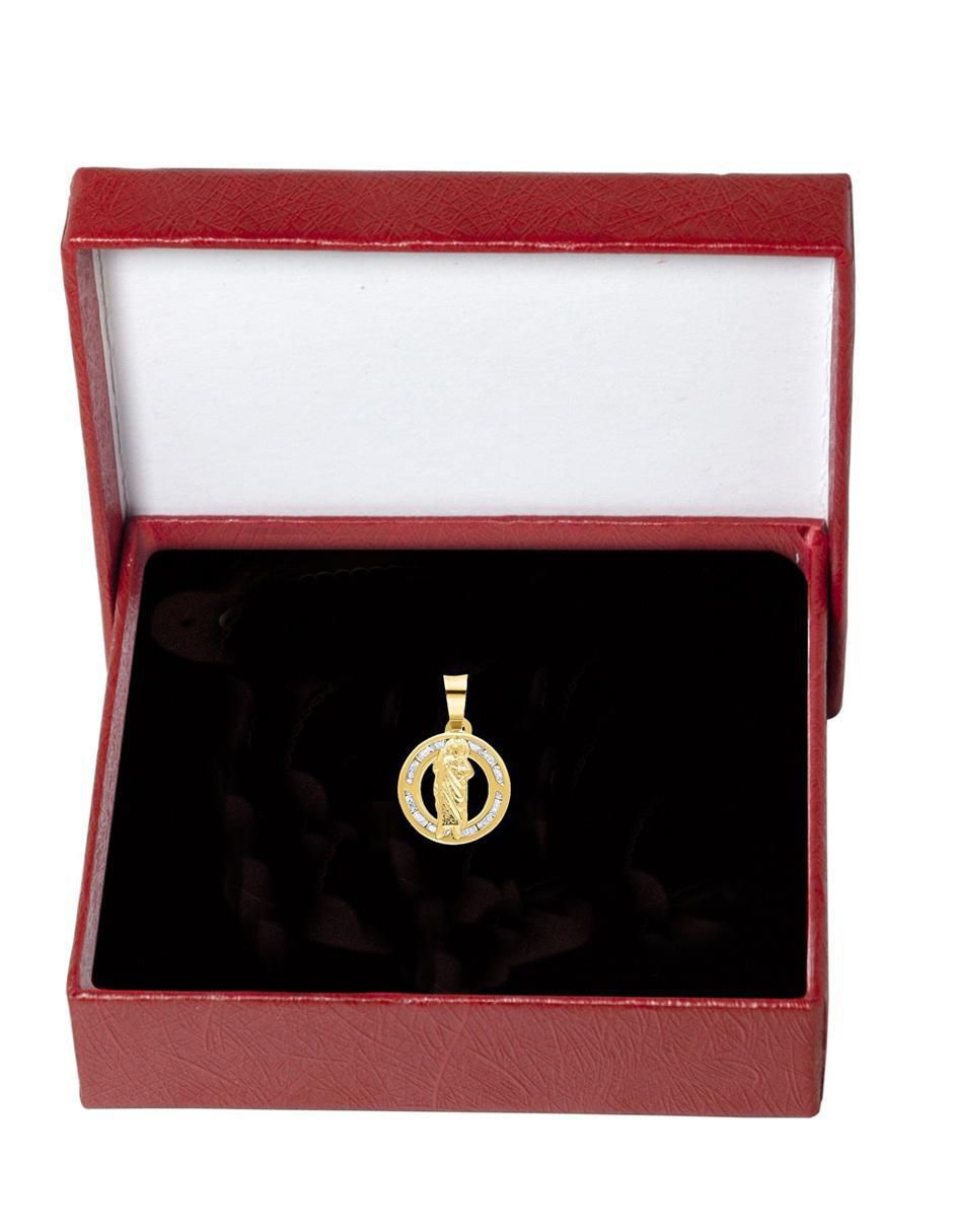 Medalla redonda san judas tadeo de oro 10 k zirconia Medalla redonda san judas tadeo de oro 10 k zirconia
