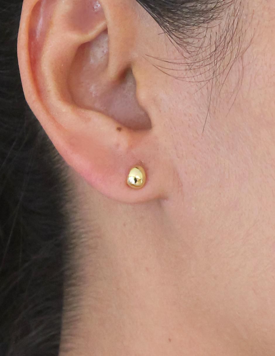 Aretes de gota de plata P 925 con acabado chapa de oro 3