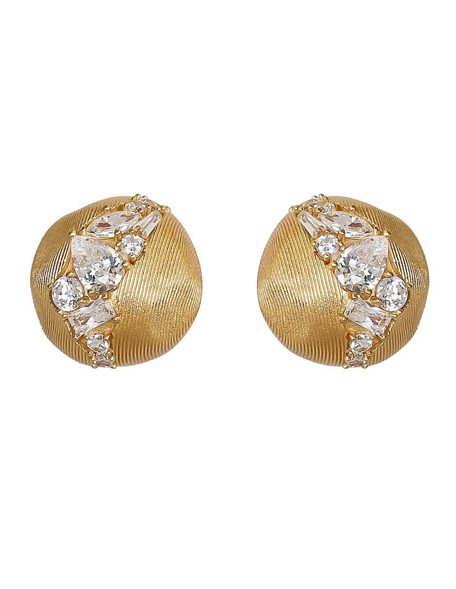 Aretes circulares de plata P 925 con acabado chapa de oro