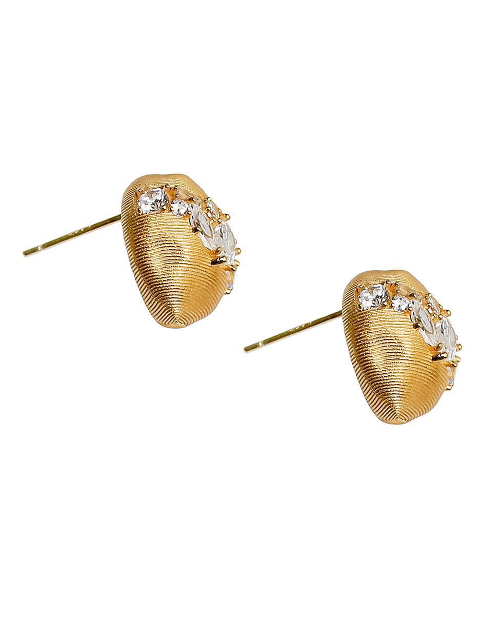 Aretes circulares de plata P 925 con acabado chapa de oro 2