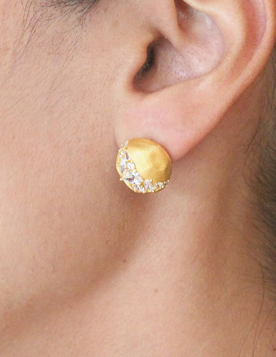Aretes circulares de plata P 925 con acabado chapa de oro 3