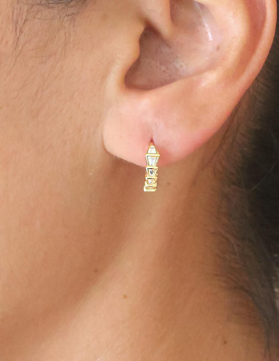Aretes de plata P 925 con acabado chapa de oro 3