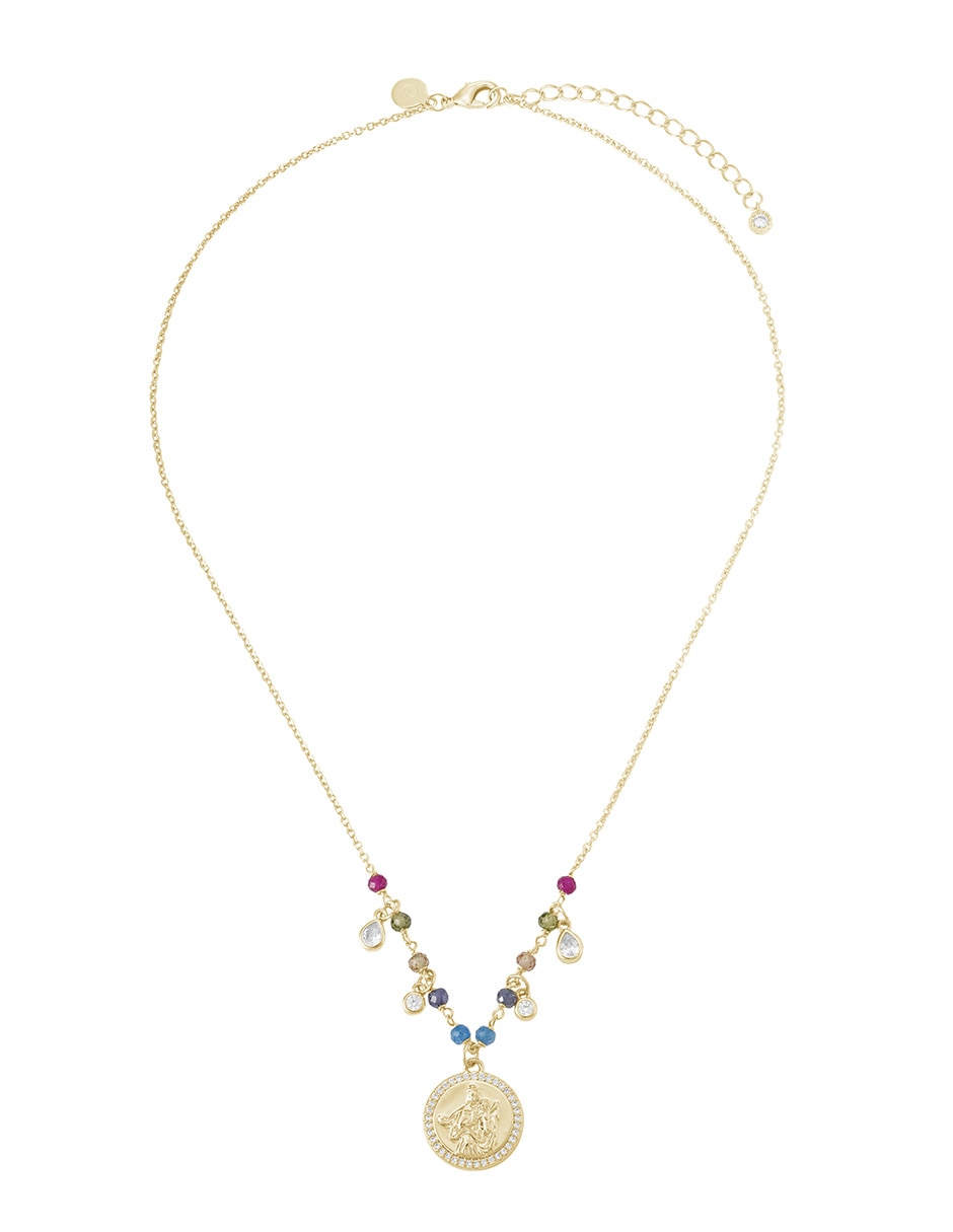 Collar virgen con acabado baño de oro 14 K 3