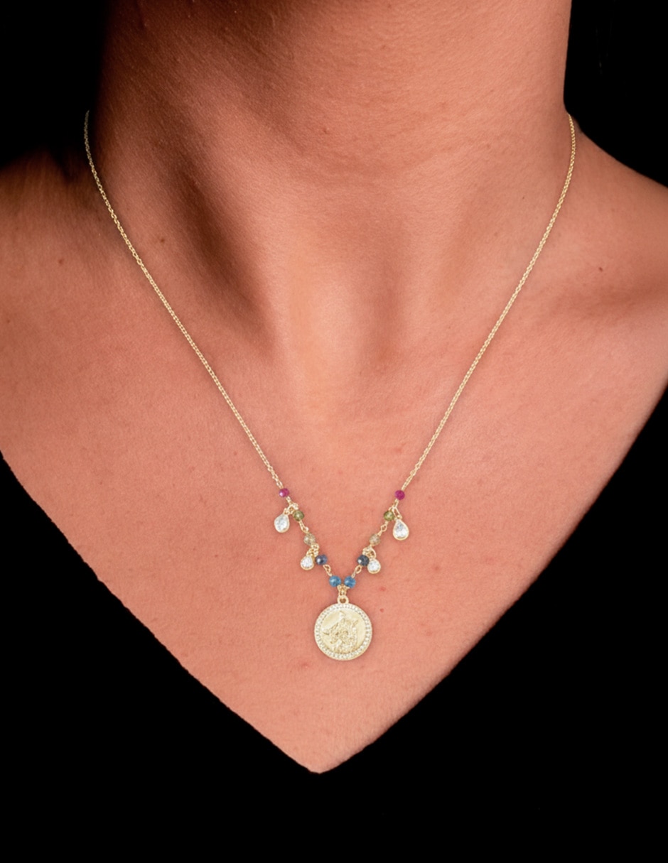 Collar virgen con acabado baño de oro 14 K 4