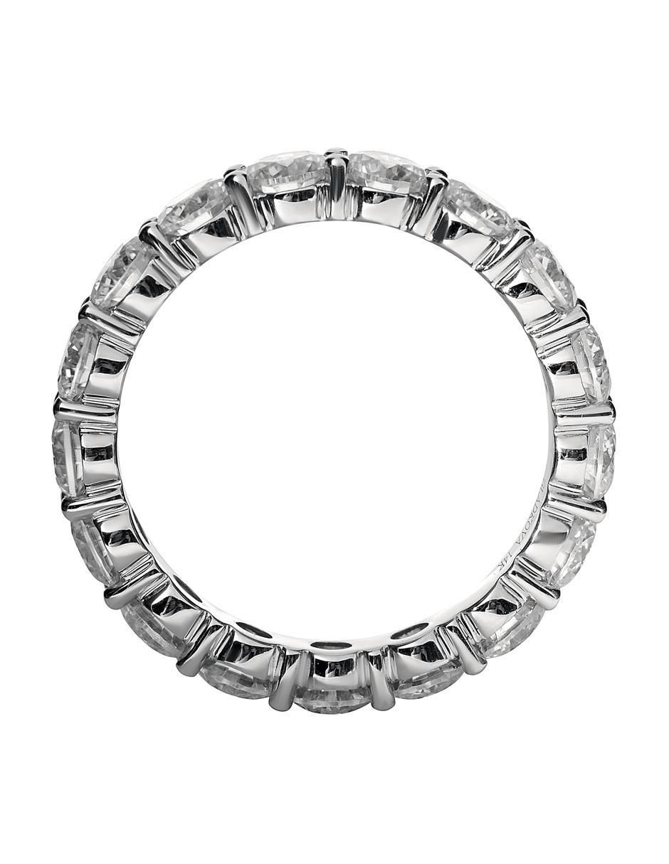 Anillo 14 K de oro Moissanita acabado pavé 3