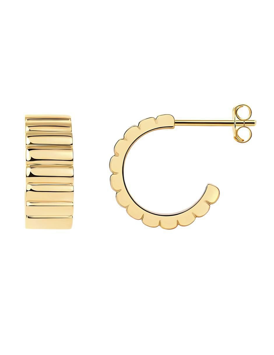 Aretes de aro de plata P 925 y 14 K con acabado chapa de oro Aretes de aro de plata P 925 y 14 K con acabado chapa de oro
