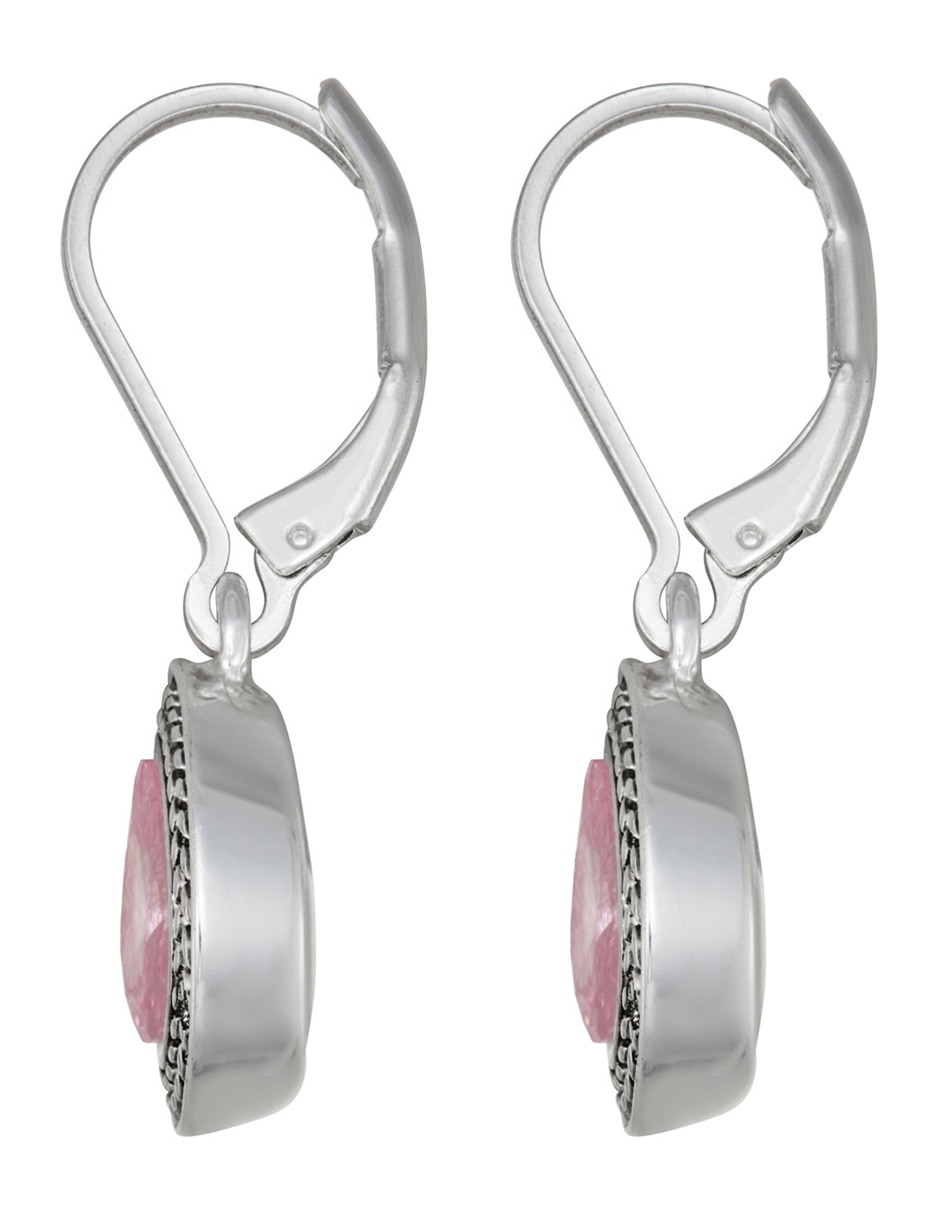 Aretes cortos de gota con acabado brillante zirconia 2