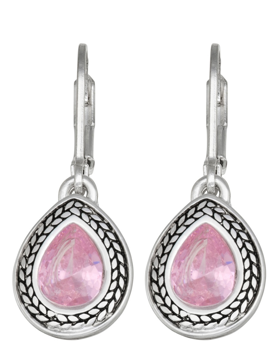 Aretes cortos de gota con acabado brillante zirconia Aretes cortos de gota con acabado brillante zirconia
