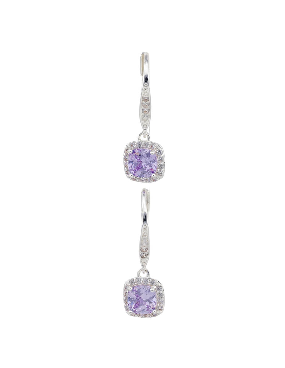Aretes cortos de cuadrado Napier con acabado pavé zirconia