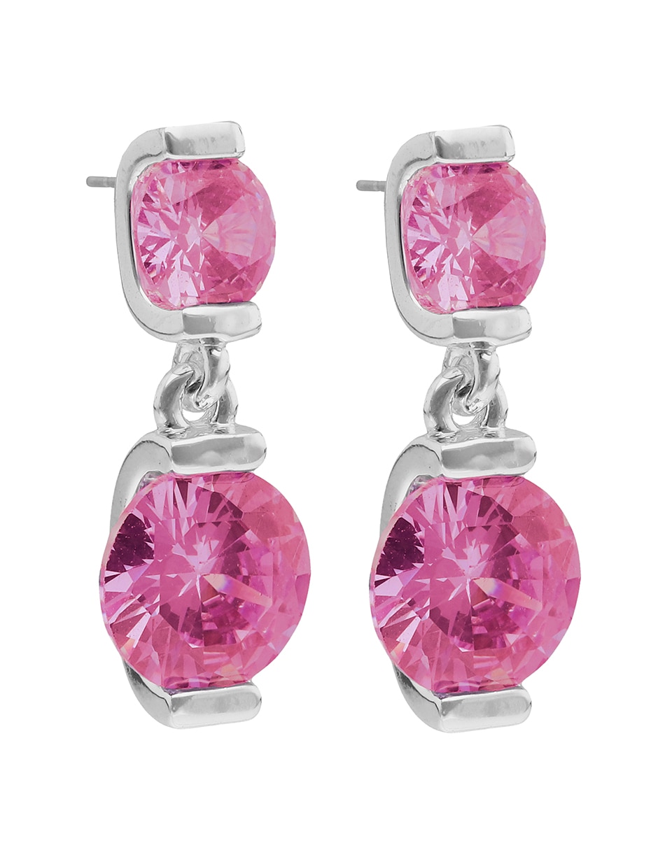 Aretes cortos con acabado brillante zirconia 2